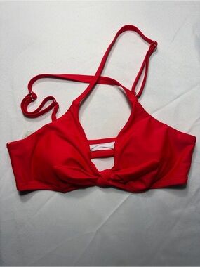 Red Knot-Front Bikini Top - Women swimwear